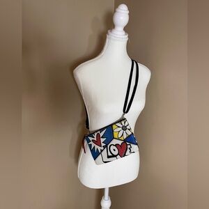 Brighton Fashionista Crazy Love Leather Cross Body Bag Clutch Ziptop‎ Graphics.